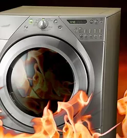 a dryer on fire