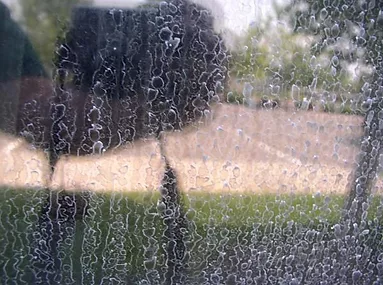 cleaning a dirty window